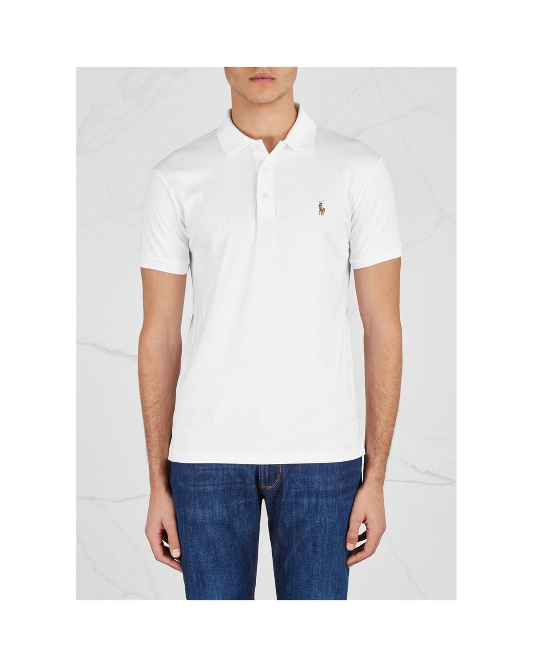 Polo Ralph Lauren White Cotton Polo Shirt for men