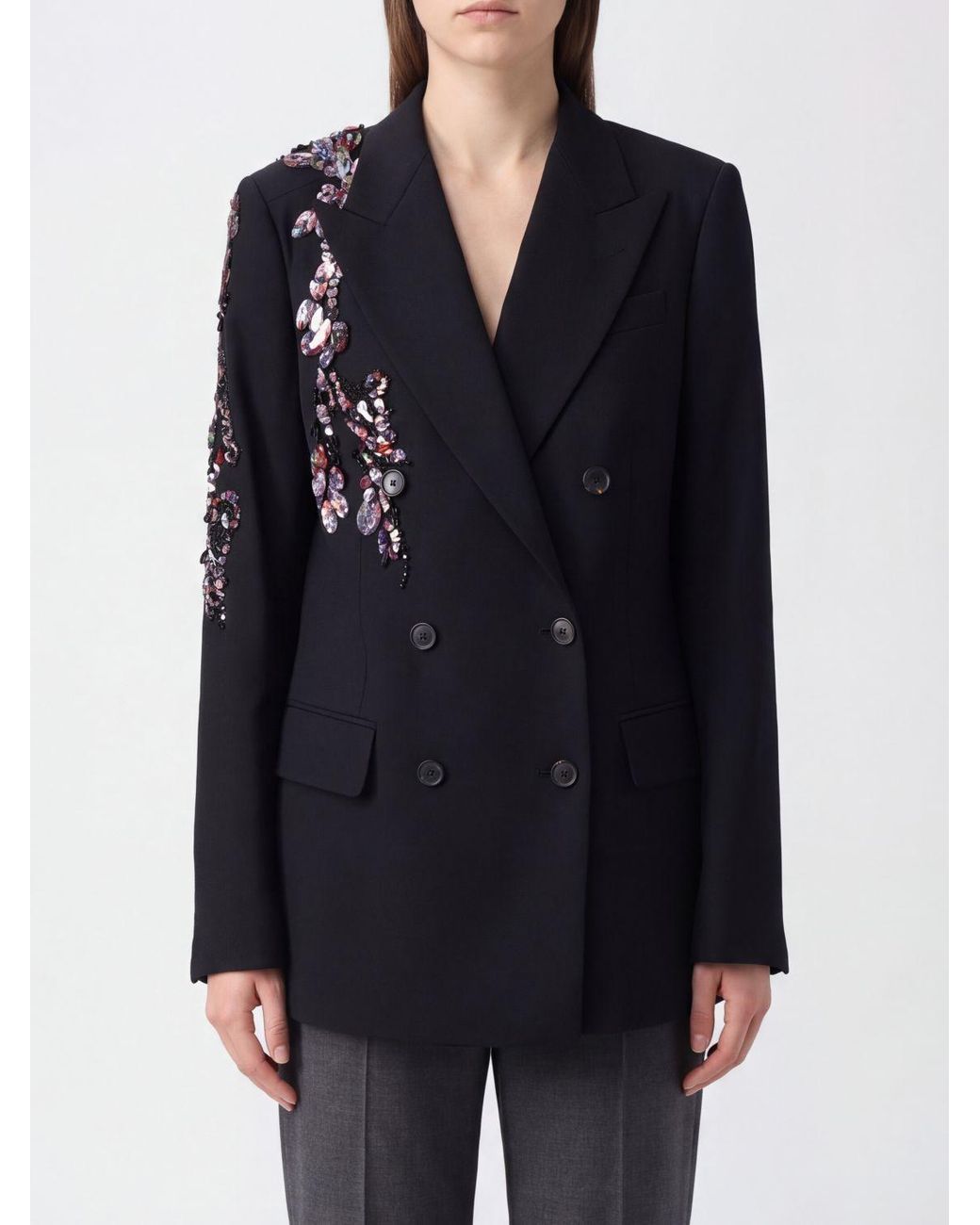 Dries Van Noten Black Double-Breasted Jacket