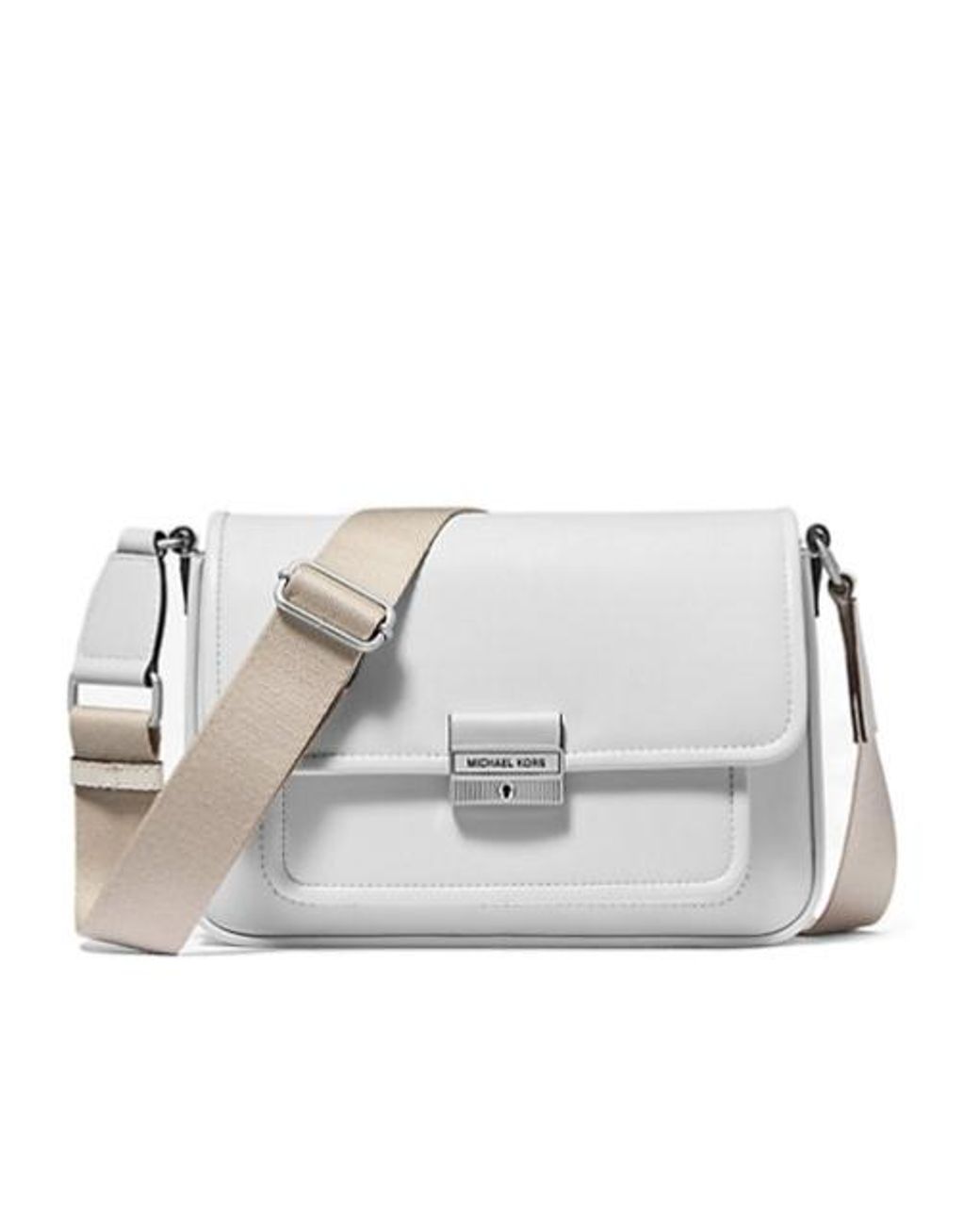 Michael Kors Gray Bradshaw Medium Leather Messenger Bag
