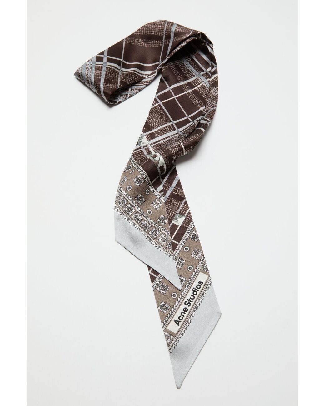 Acne White Checked Scarf for men