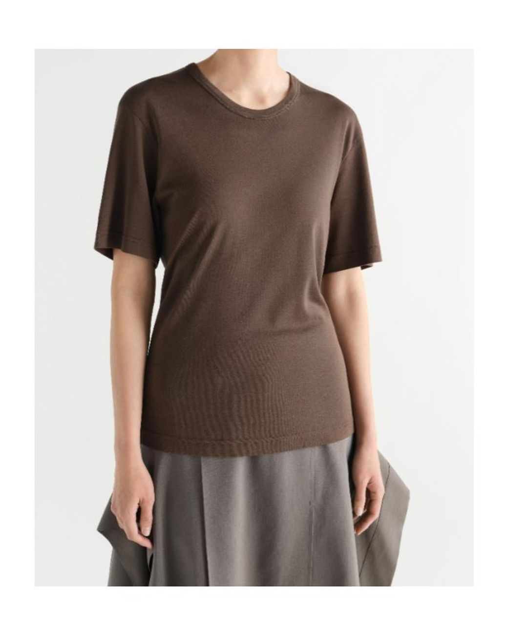 Lemaire Brown Crew Neck T-Shirt