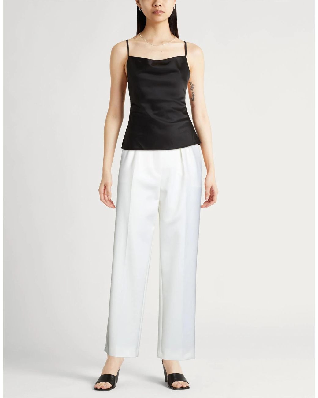 Max Mara White Plain Colour Casual Trouser