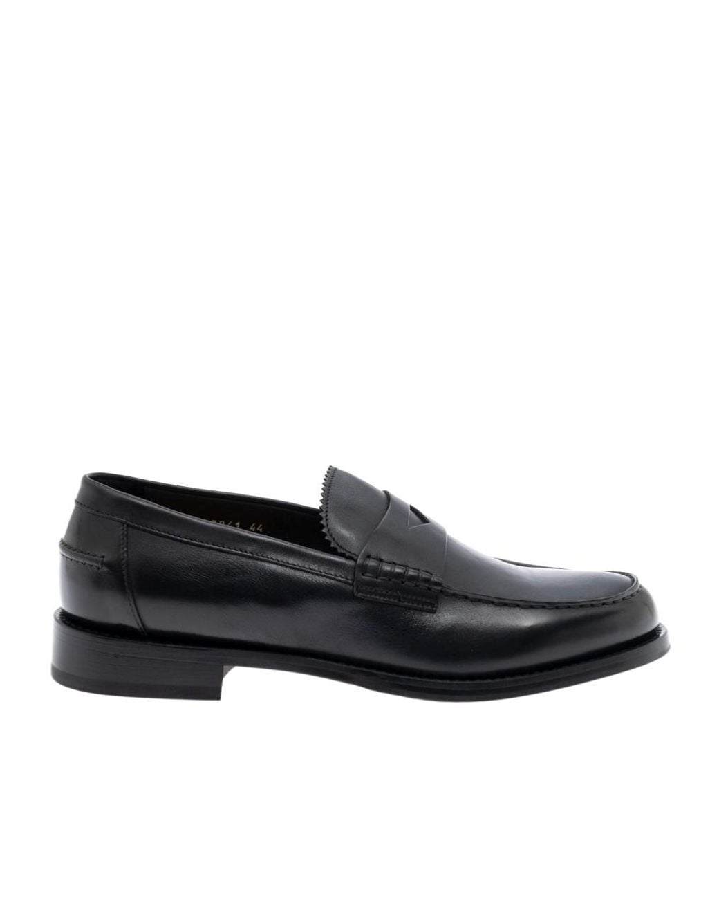 Doucal's Black Almond Toe Loafers for men