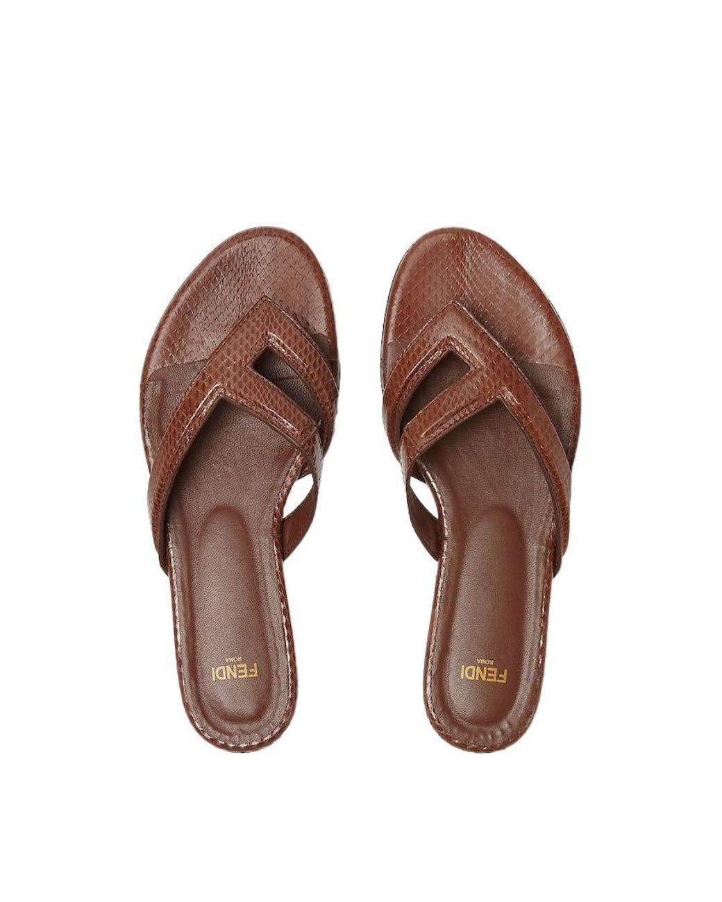 Fendi Brown Fling Flatform Flip-Flops