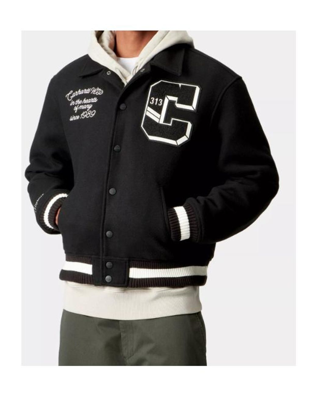 Carhartt Black Carhartt Varsity Felt Jacket for men