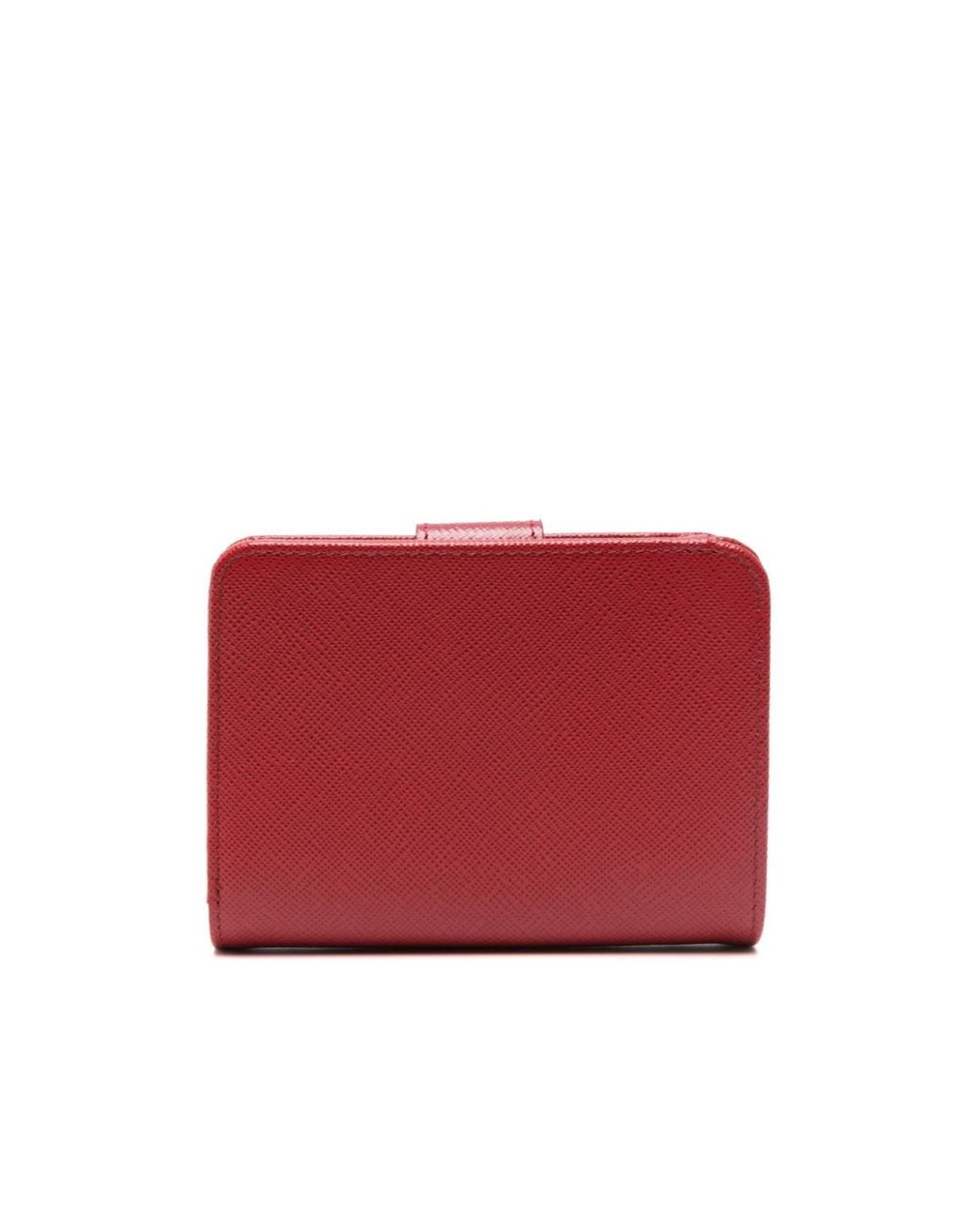 Prada Red Compact Zip-Around Wallet