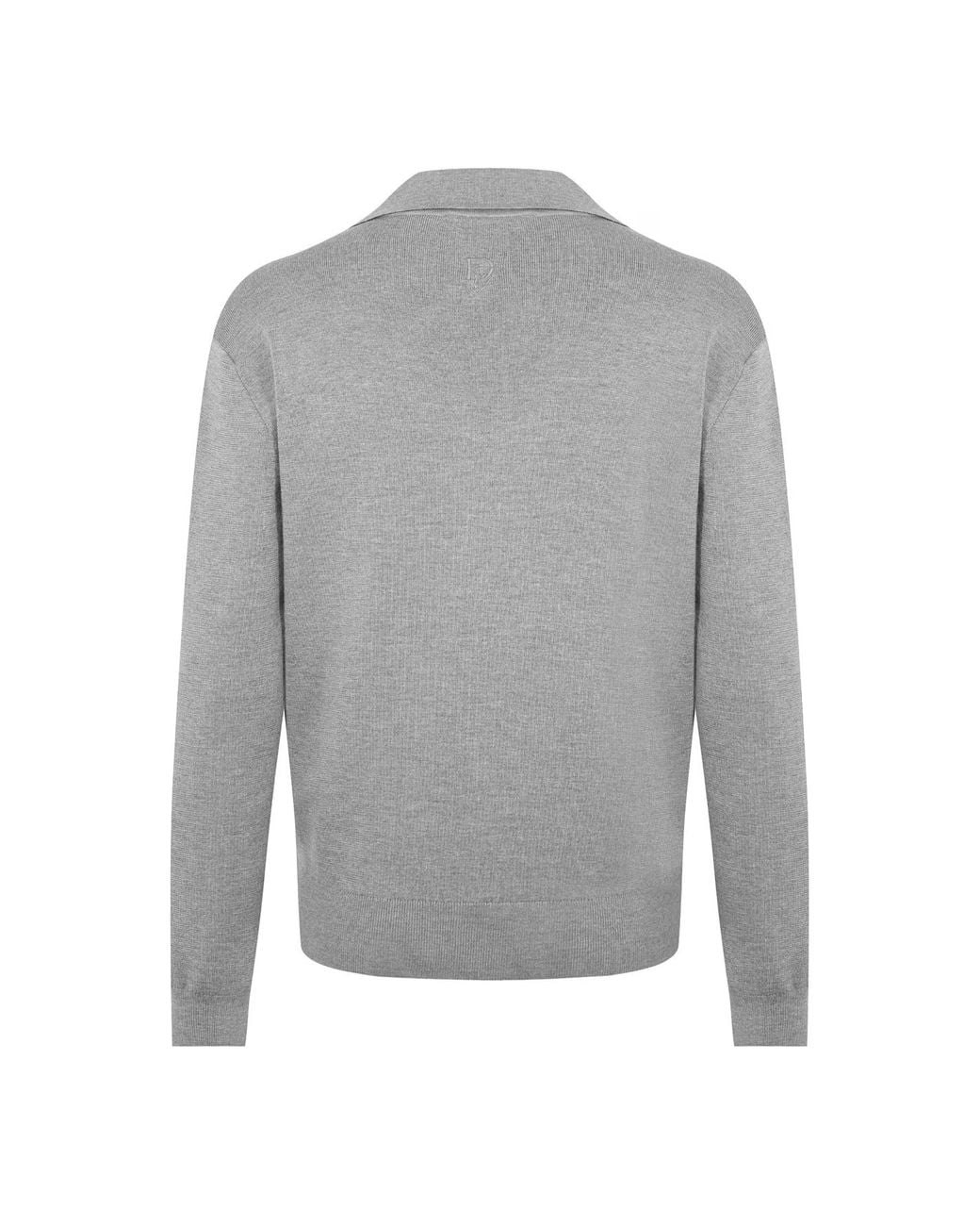 Dolce & Gabbana Gray Wool V-Neck Sweater With Dg Embroidery for men