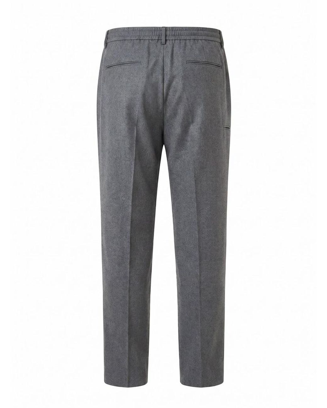 Peserico Gray Pressed-Crease Trousers for men