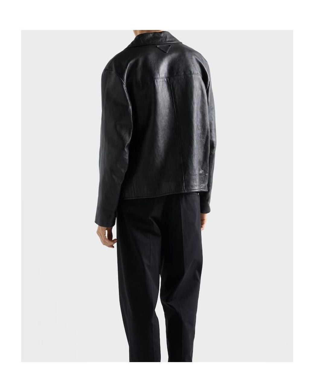 Prada Black Nappa Leather Blouson Jacket for men