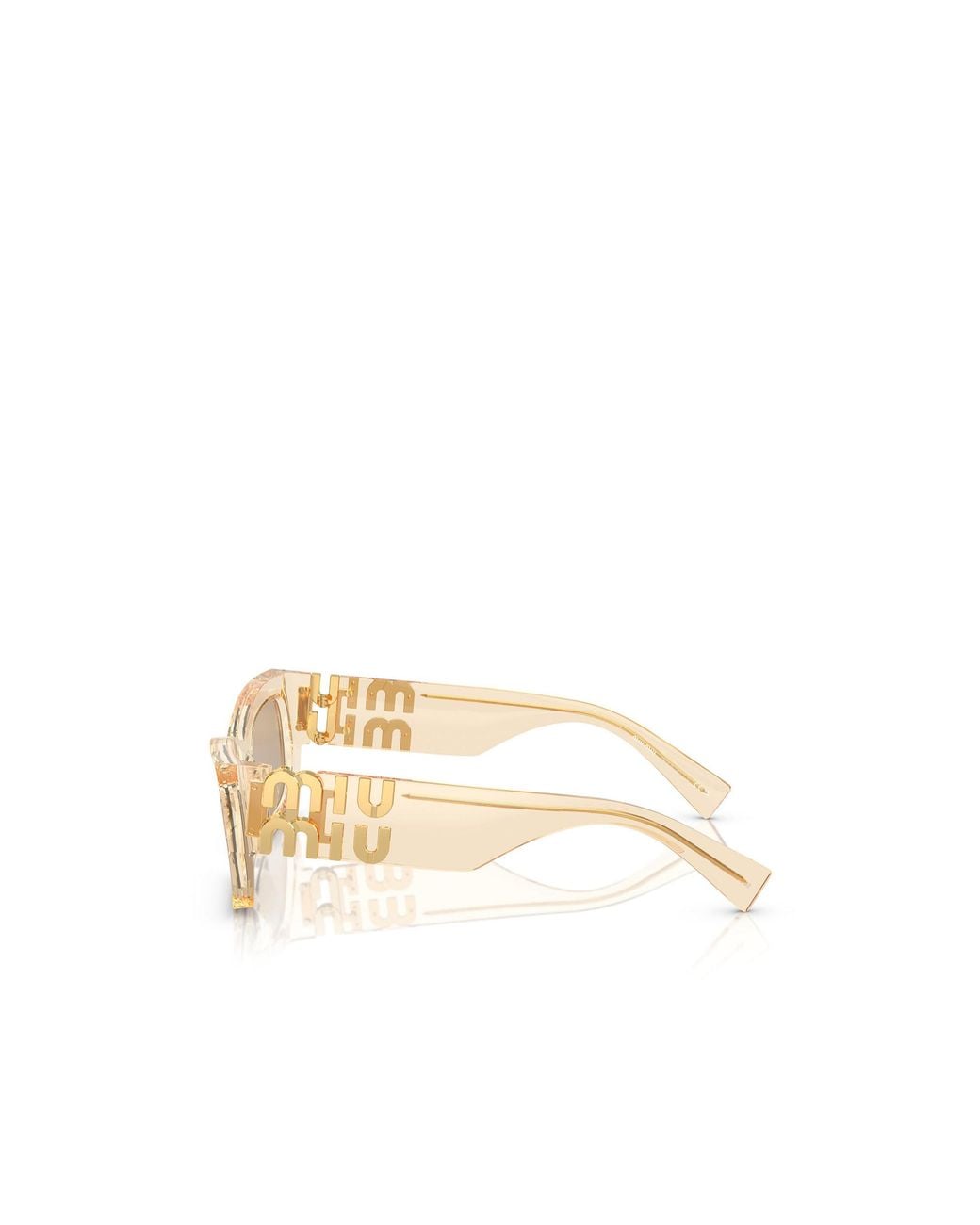 Miu Miu White Eyewear Rectangular Frame Sunglasses