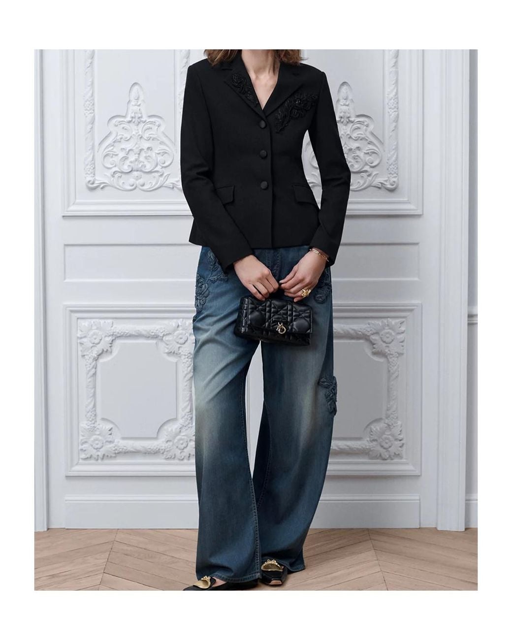 Dior Black Embroidered Bar Jacket