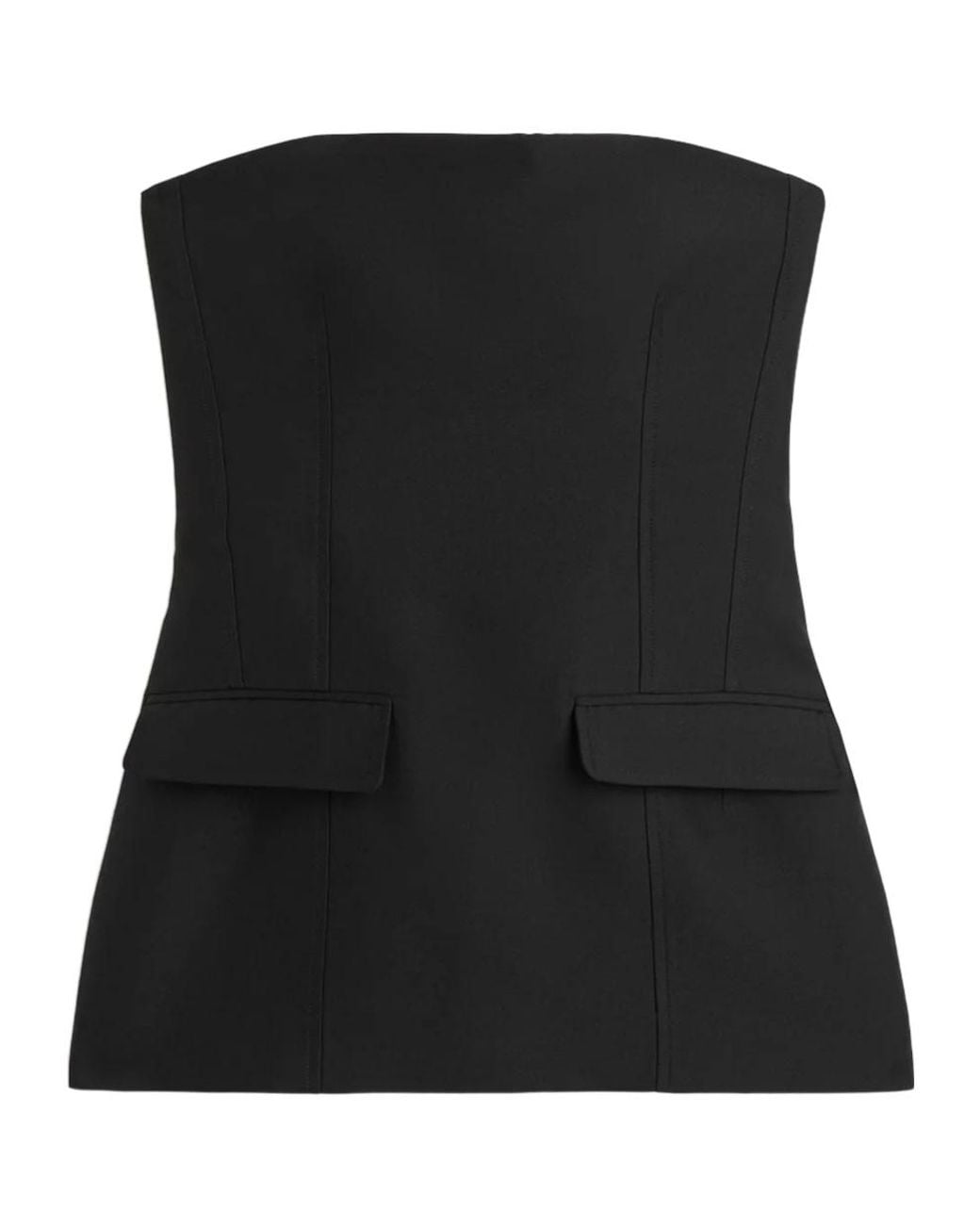 Totême Black Totême Off-Shoulder Pocket Detail Top