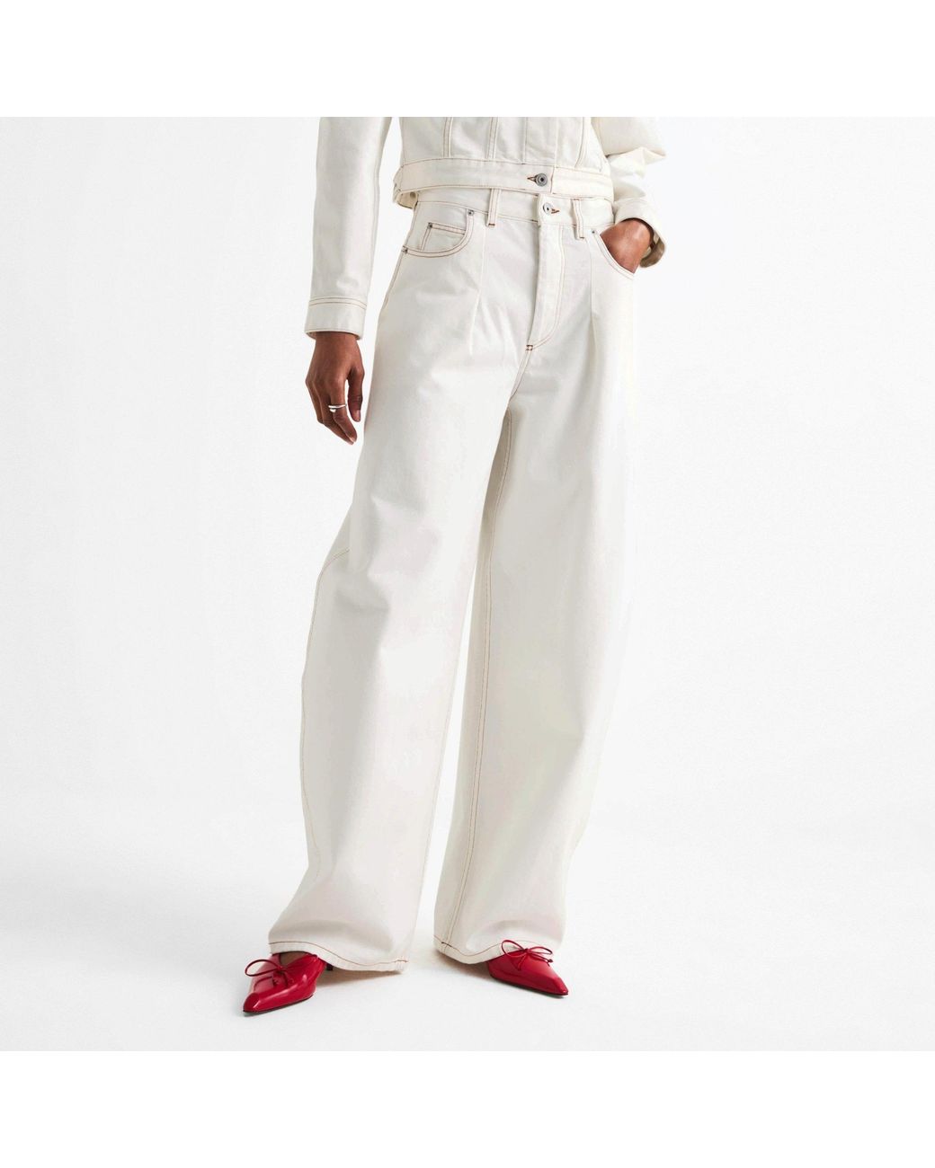 Jacquemus White Loose Straight-Leg Jeans
