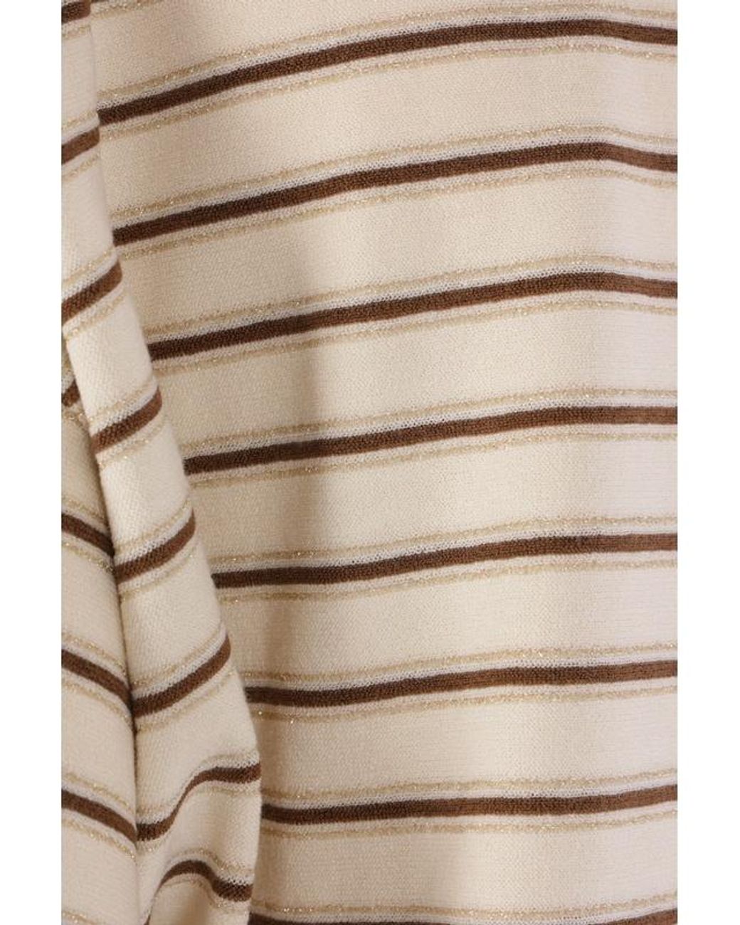 Brunello Cucinelli Natural Striped Polo Shirt