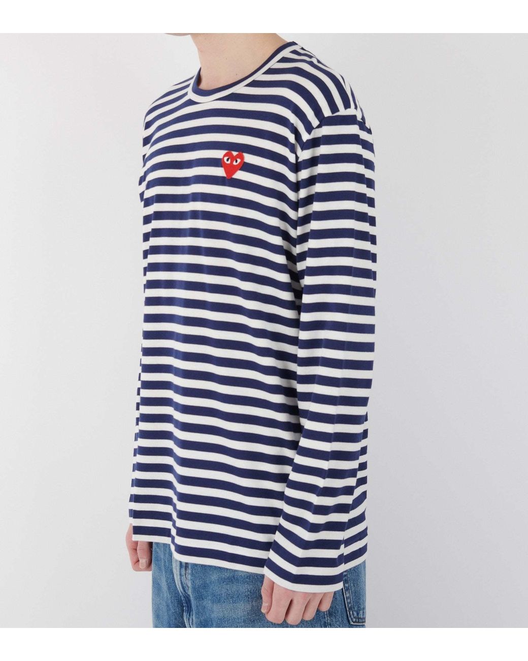 COMME DES GARÇONS PLAY Blue Long-Sleeved T-Shirt for men