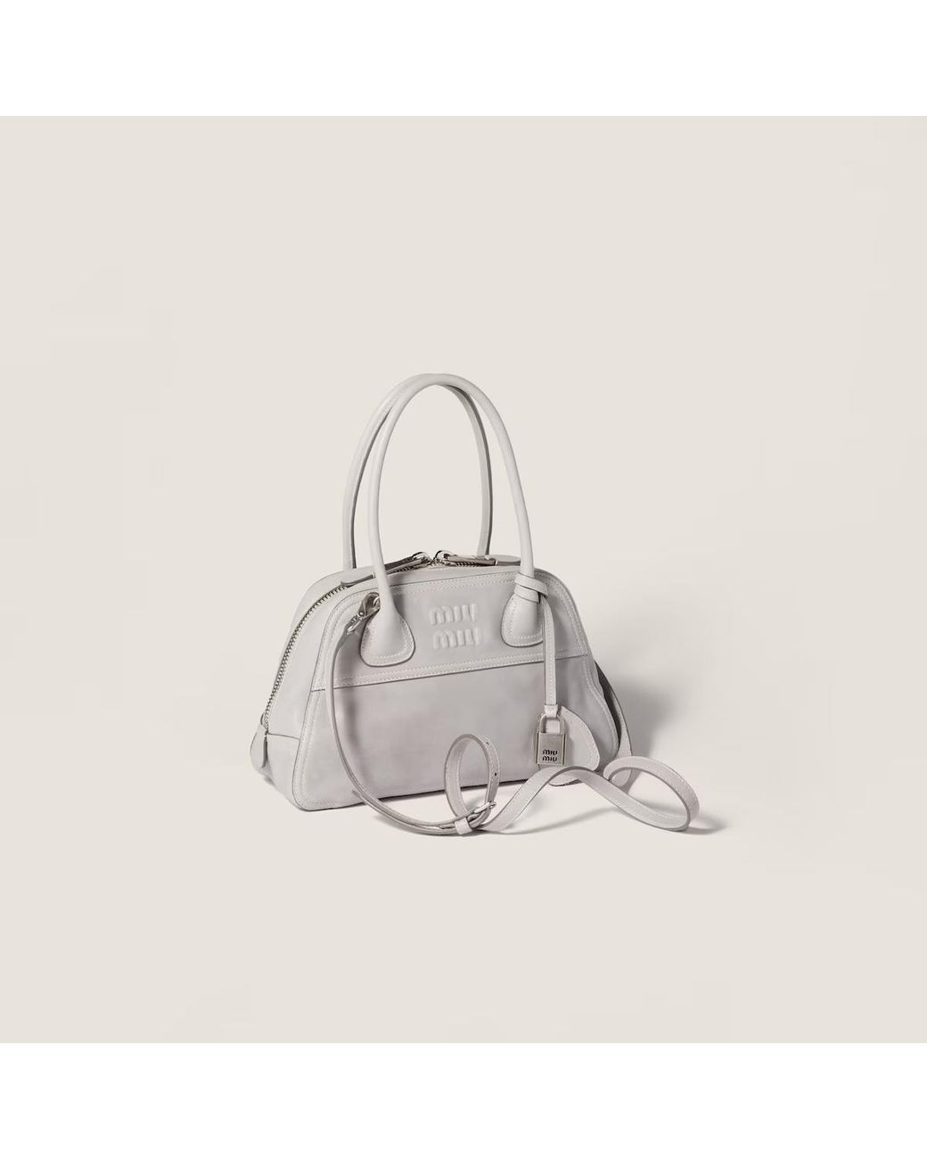 Miu Miu Gray Vivant Nappa Leather Bag