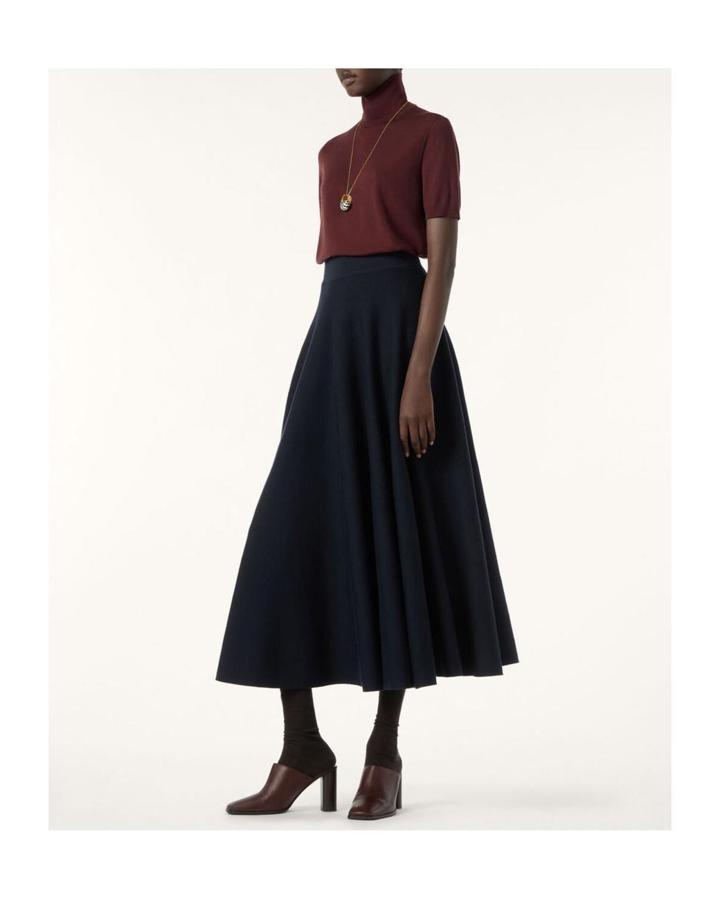 Loro Piana Red Short-Sleeved Turtleneck Sweater