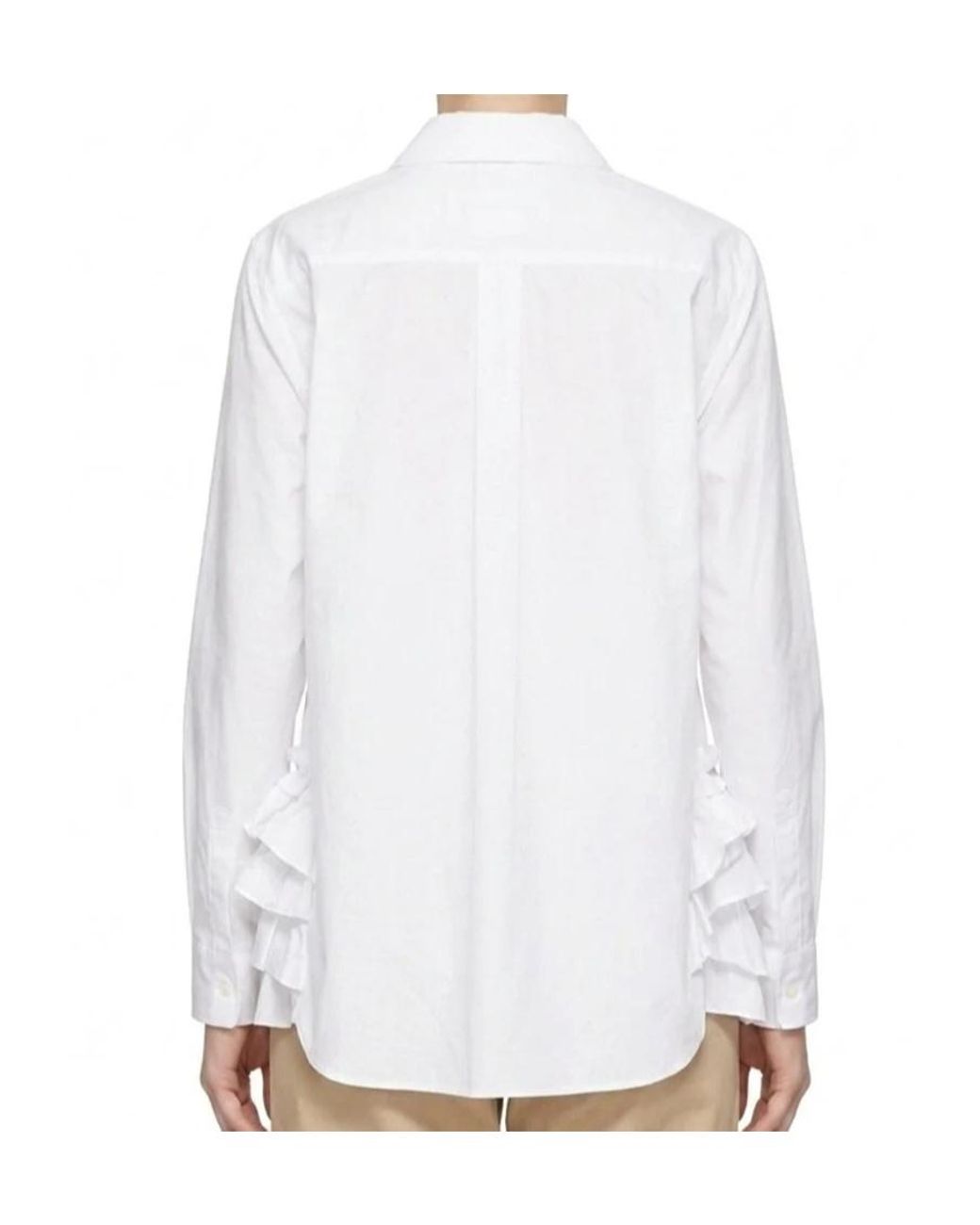 Comme des Garçons White Long-Sleeve Collared Shirt