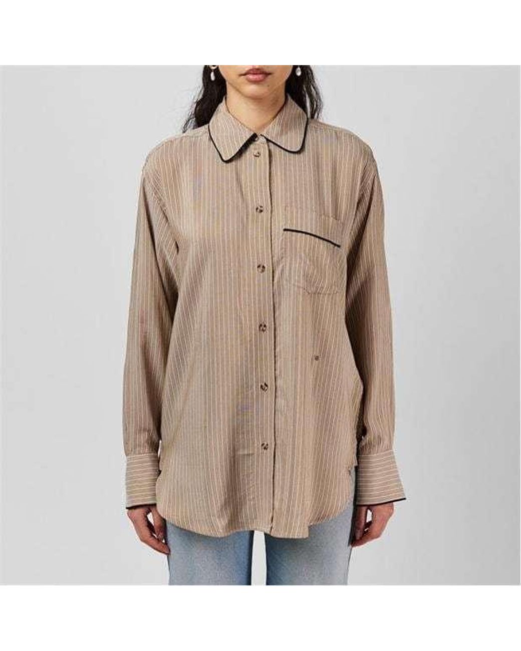 Victoria Beckham Natural Piping Pyjama Shirt