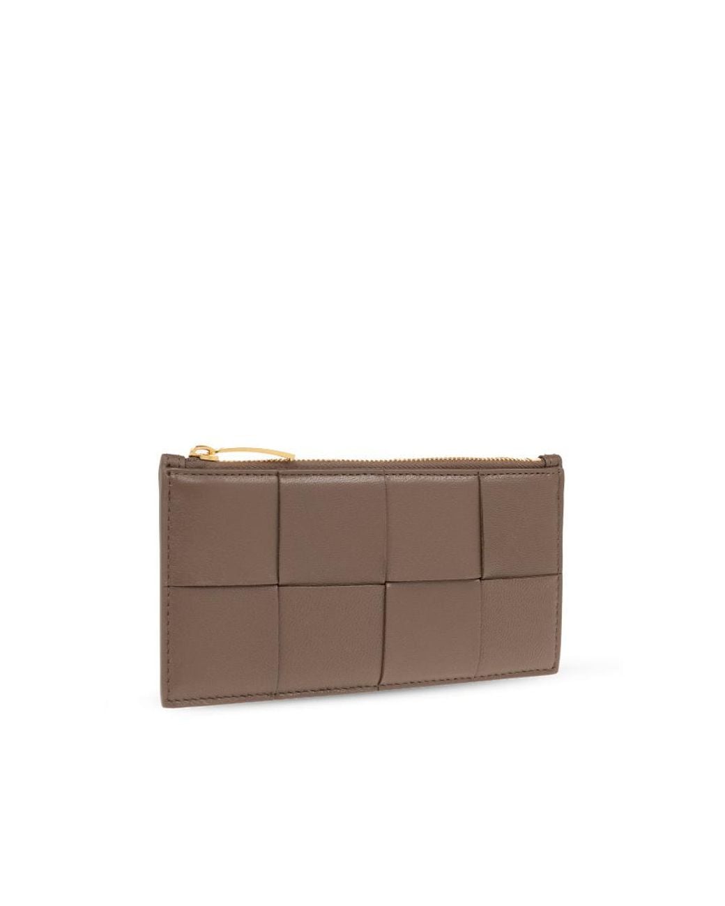 Bottega Veneta Brown Intreccio Zipped Wallet
