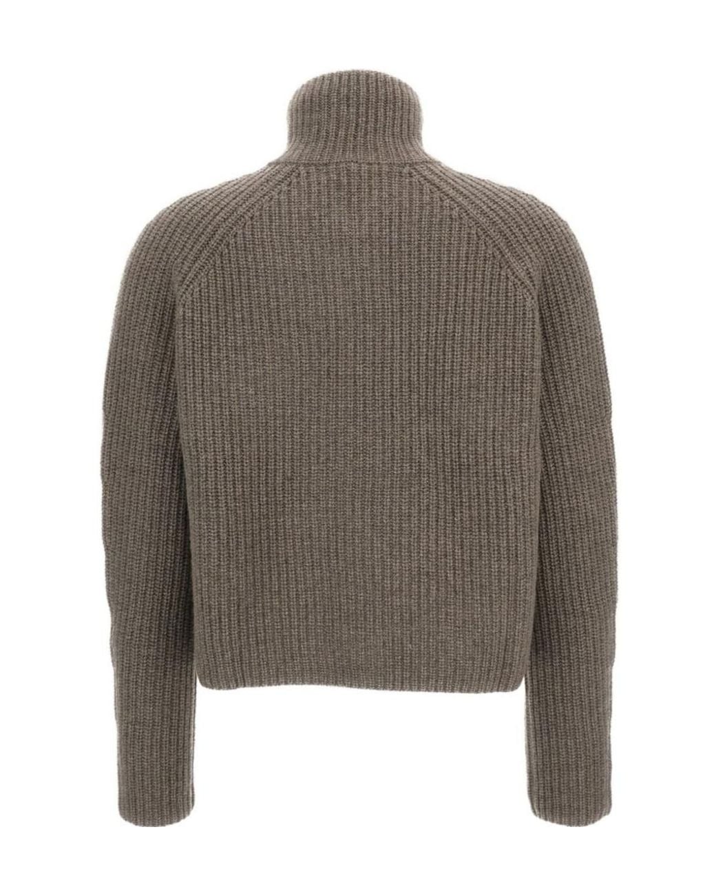 Lisa Yang Gray Front Zip-Up Cardigan