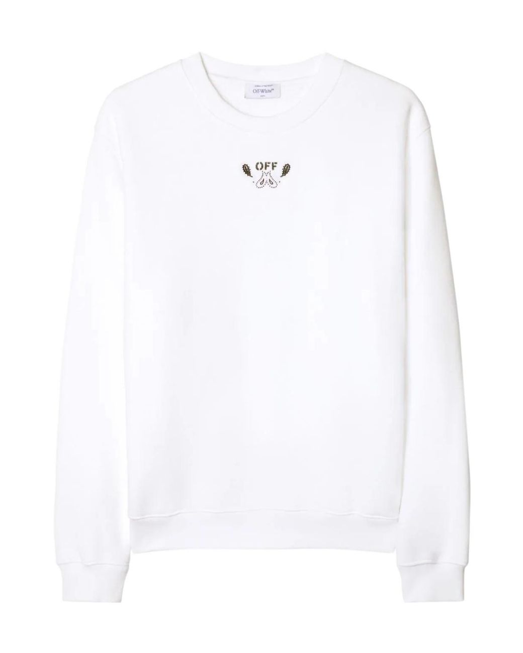Off-White c/o Virgil Abloh White Bandana-Embroidered Crewneck Sweatshirt