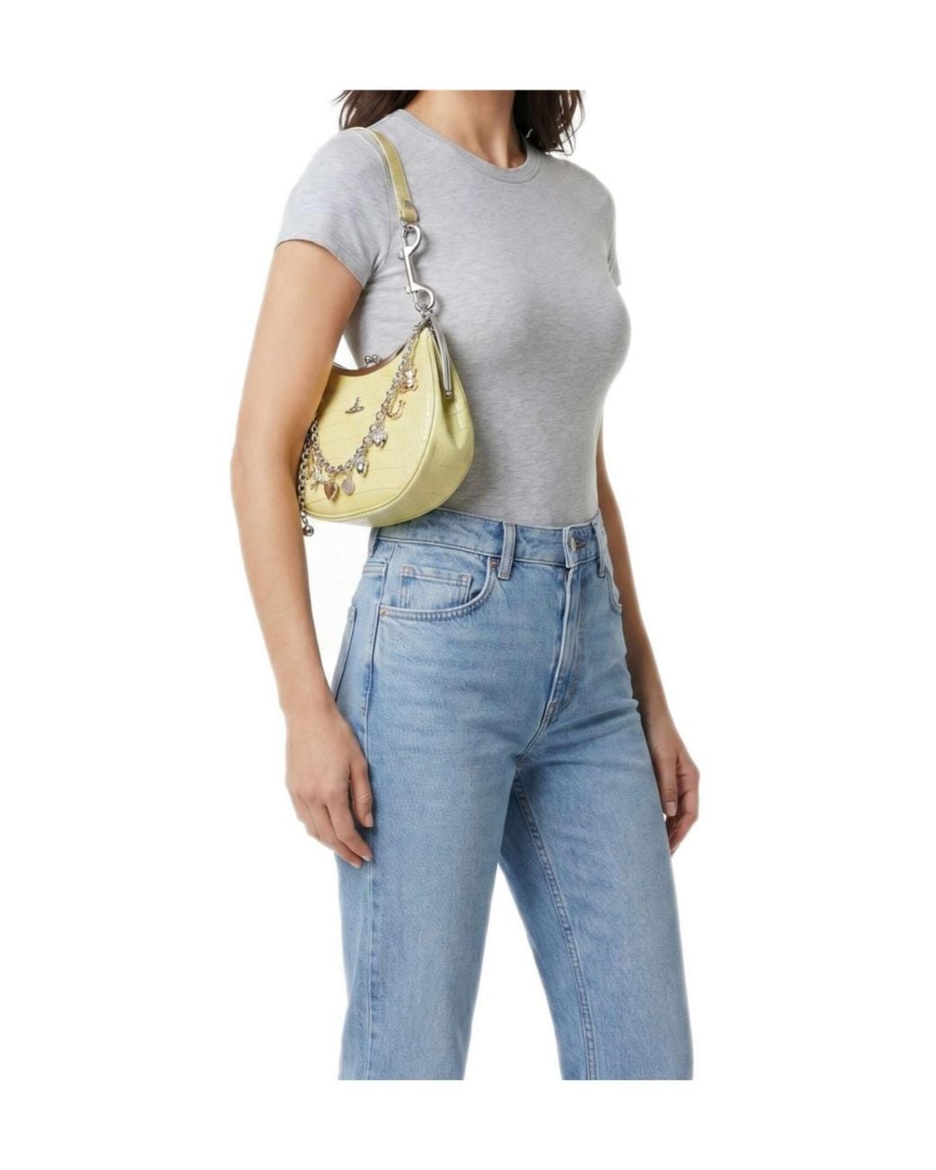 Vivienne Westwood Metallic Orb-Plaque Embossed Charm Shoulder Bag