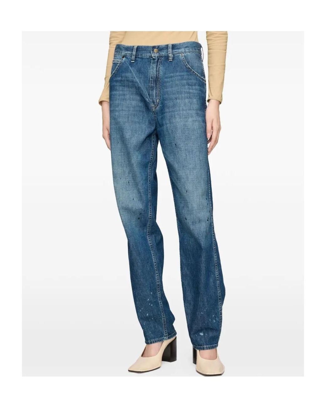 Maison Margiela Blue Treated Denim Jeans