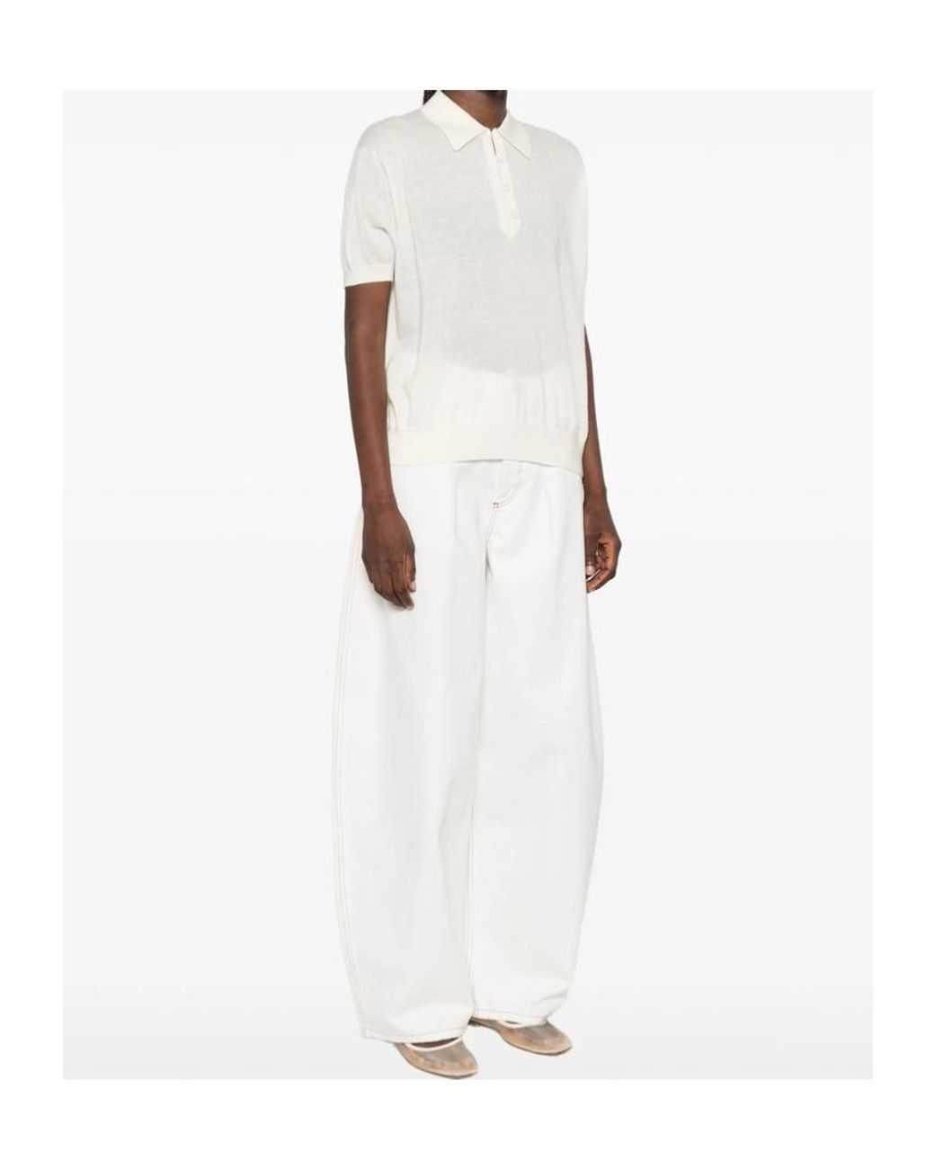 FRAME White Cashmere Polo Shirt
