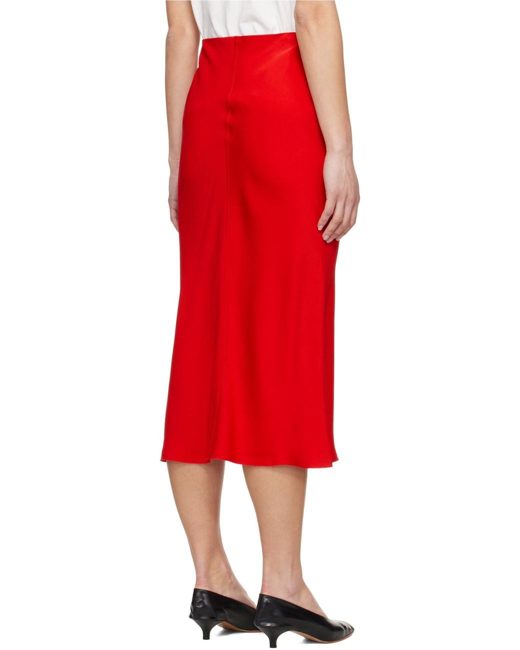 AMI Pink Straight Midi Skirt