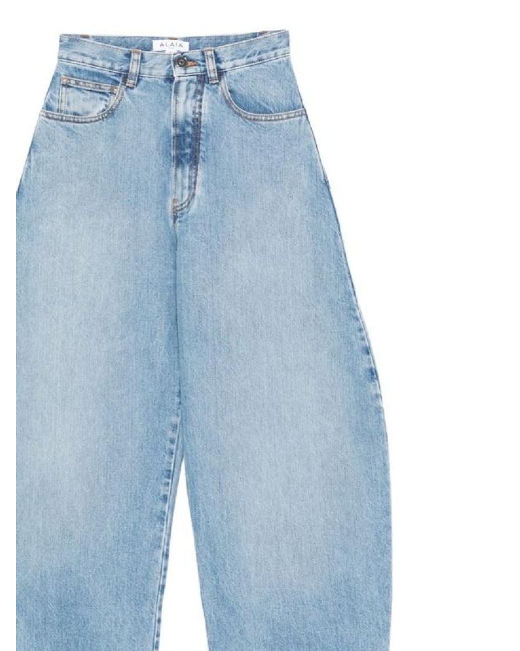 Alaïa Blue Round Wide-Leg Jeans