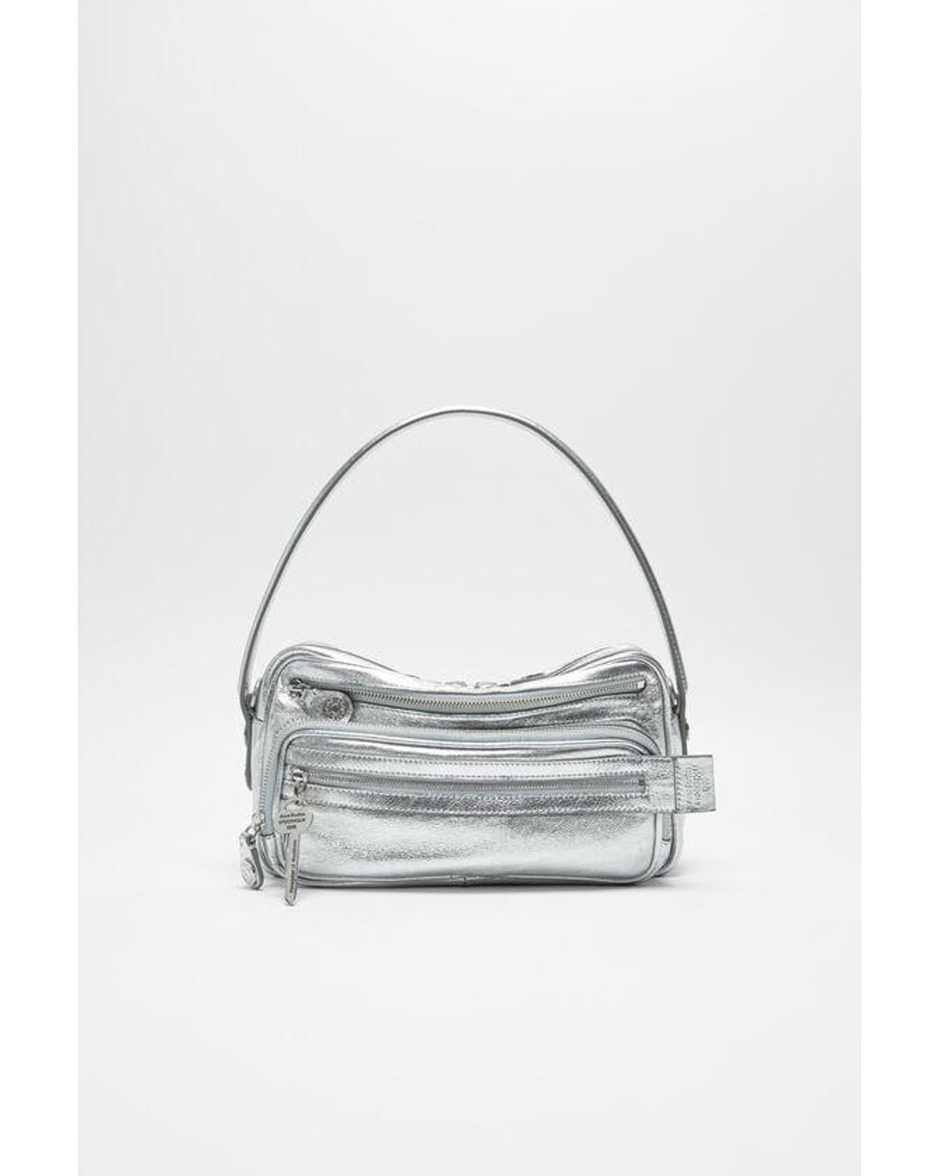 Acne Gray Camero Party Metallic Effect Shoulder Bag