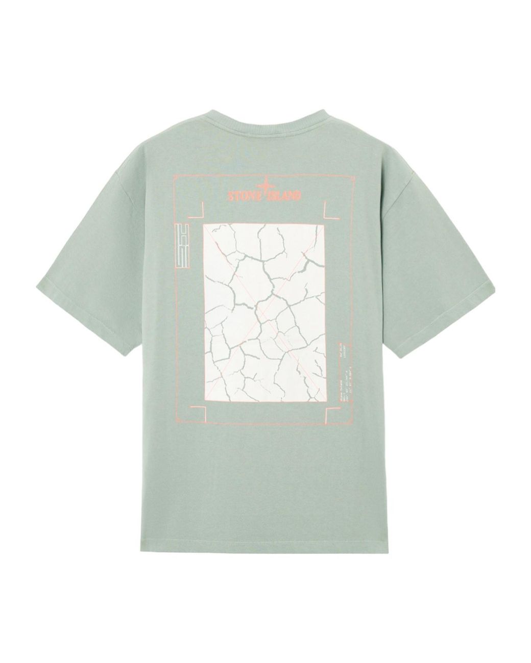 Stone Island Green Logo Printed Crewneck T-Shirt for men