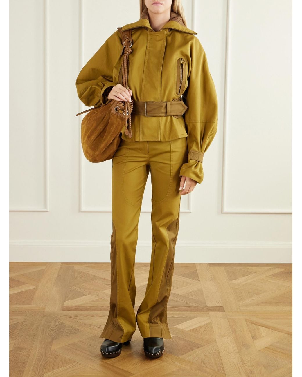 Zimmermann Yellow Mid-Rise Straight-Leg Pants