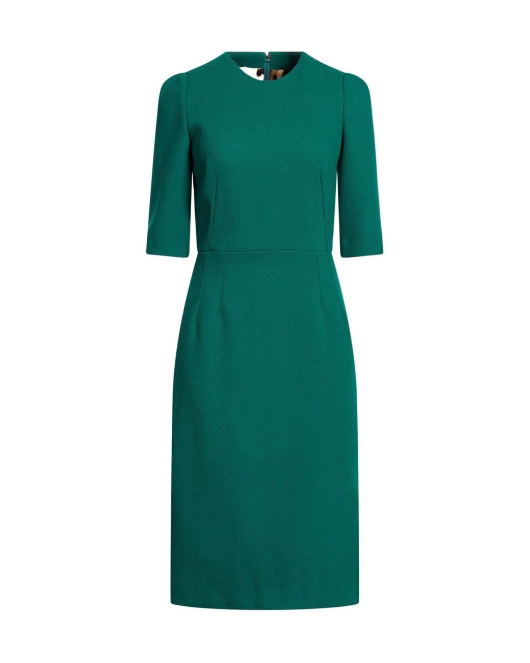 Dolce & Gabbana Green Solid-Colored Bodycon Dress