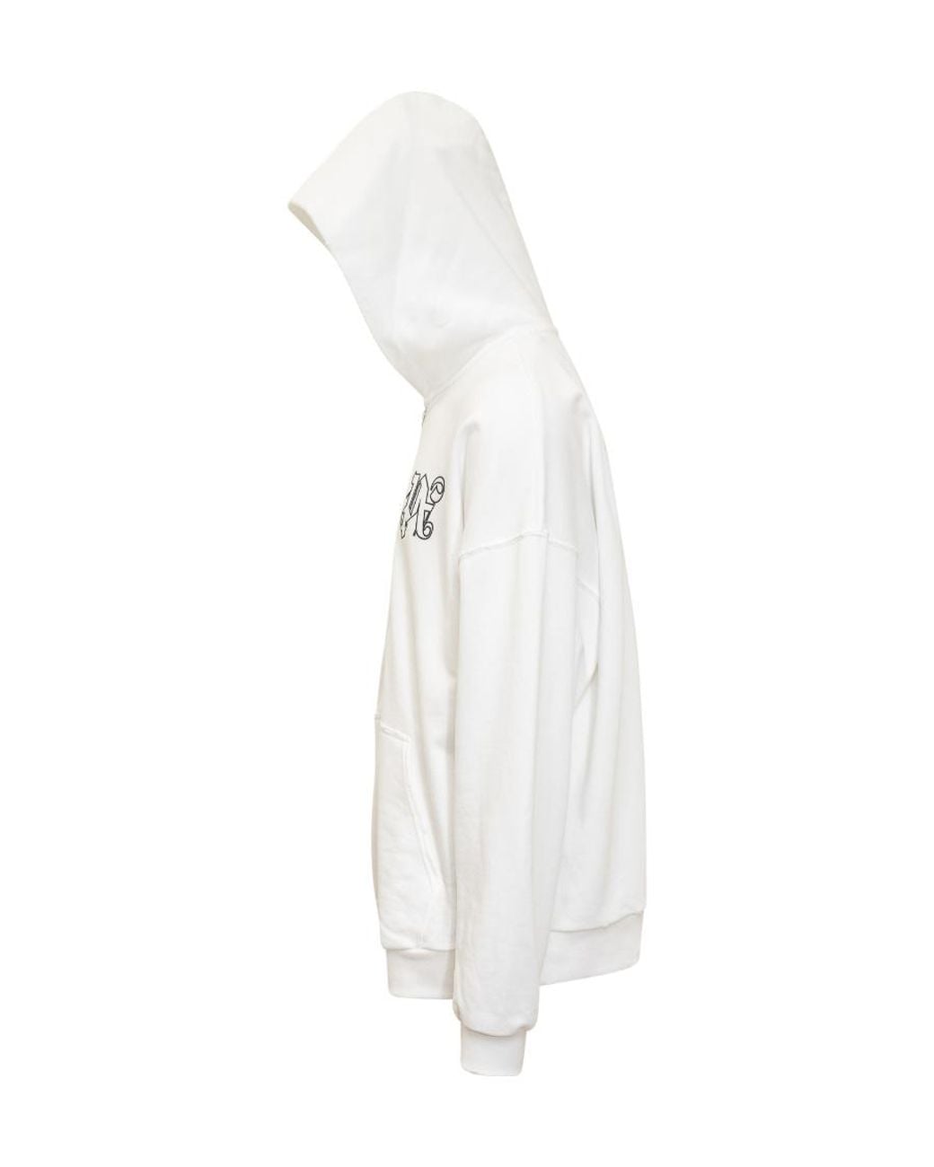 Palm Angels White Pa Monogram Zipped Hoodie for men