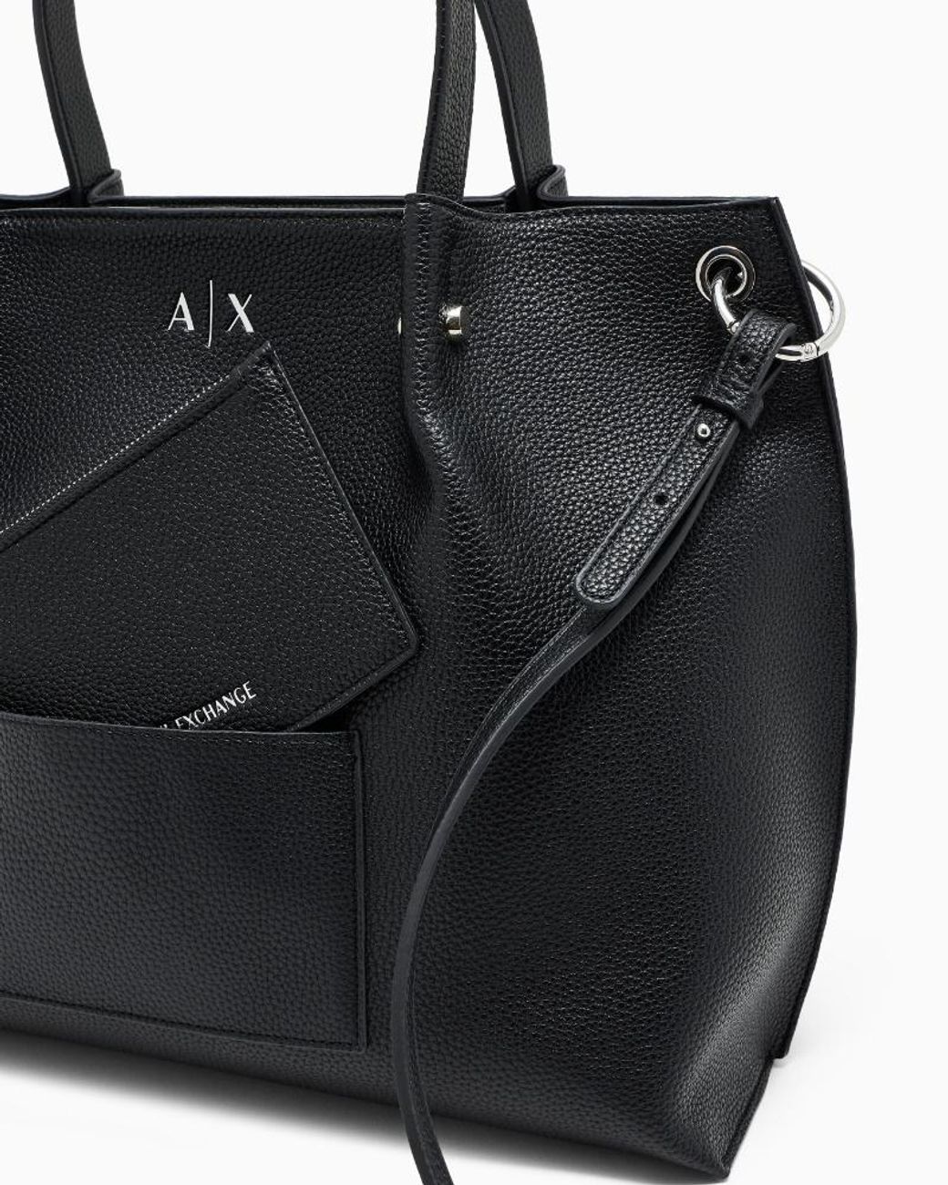 ARMANI EXCHANGE Black Technical Shopper Bag