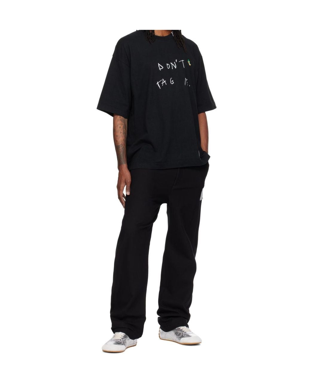 Maison Mihara Yasuhiro Black Twill Flare Pants for men
