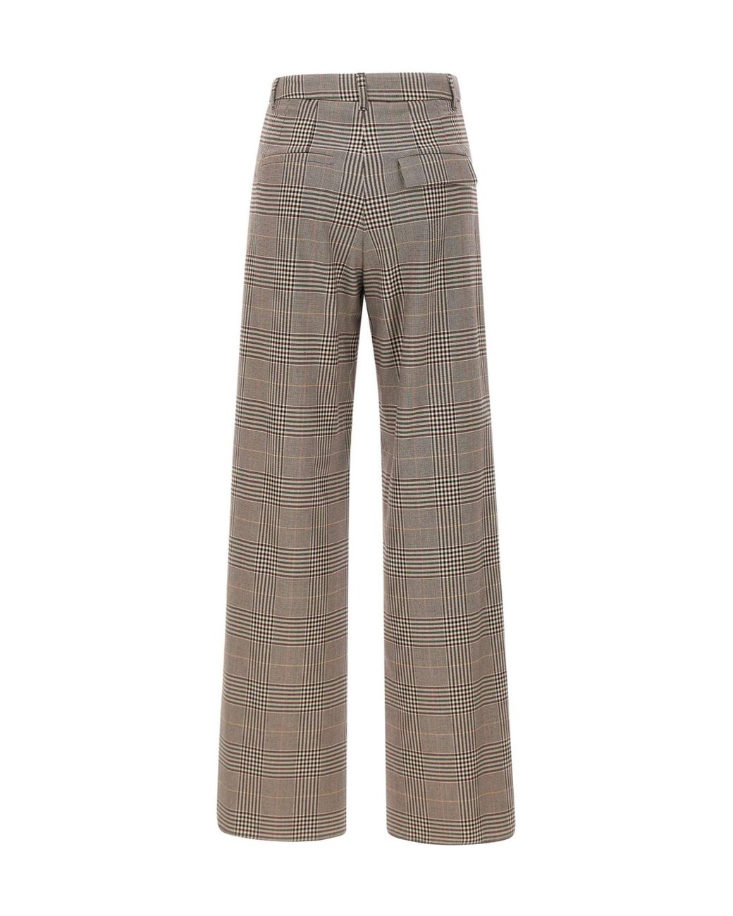 Marella Gray Canapa Checked Wide-Leg Pants
