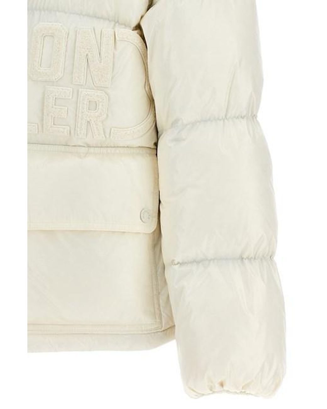 Moncler White Logo-Appliqué Padded Jacket