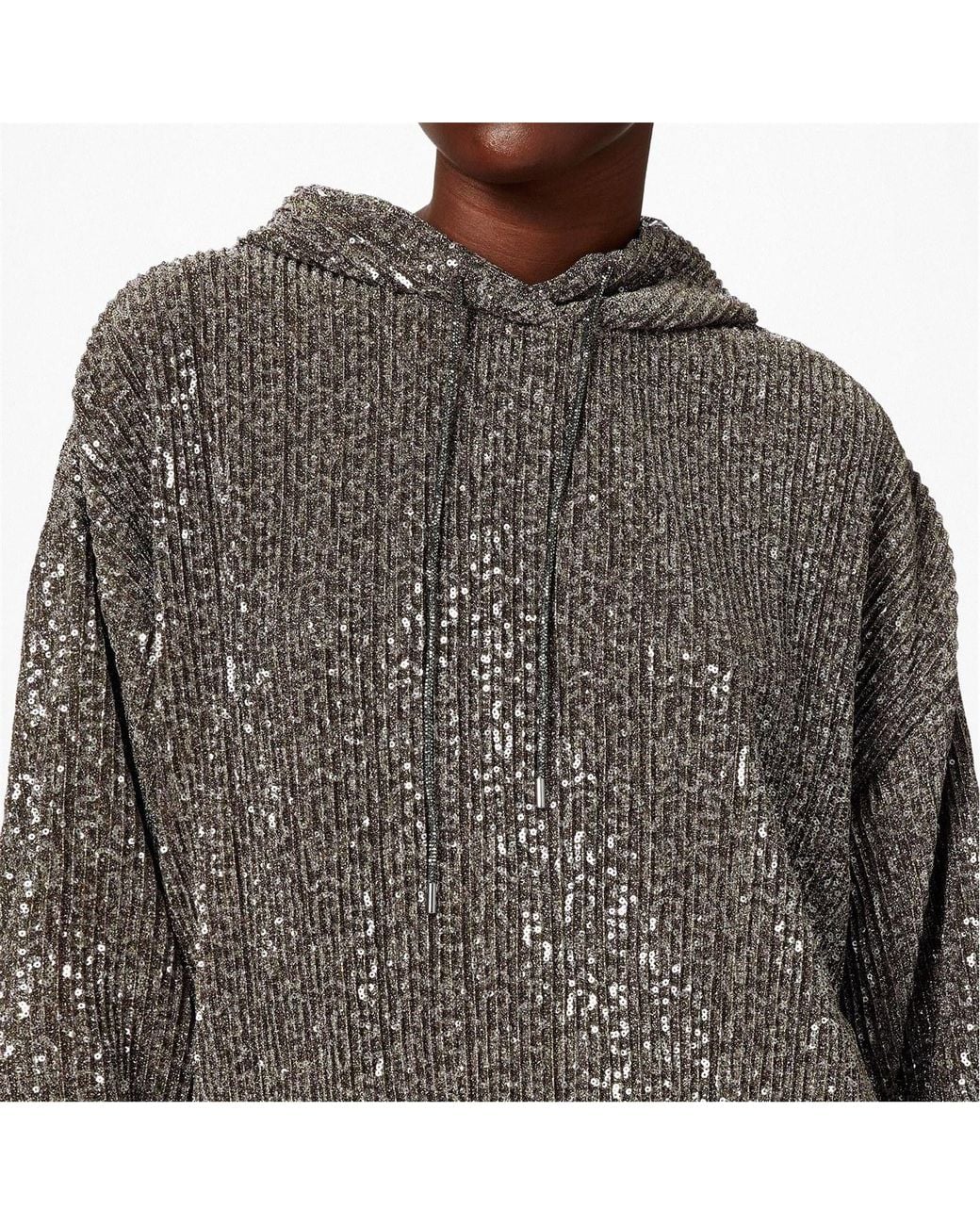 Stine Goya Gray Sequined Hoodie