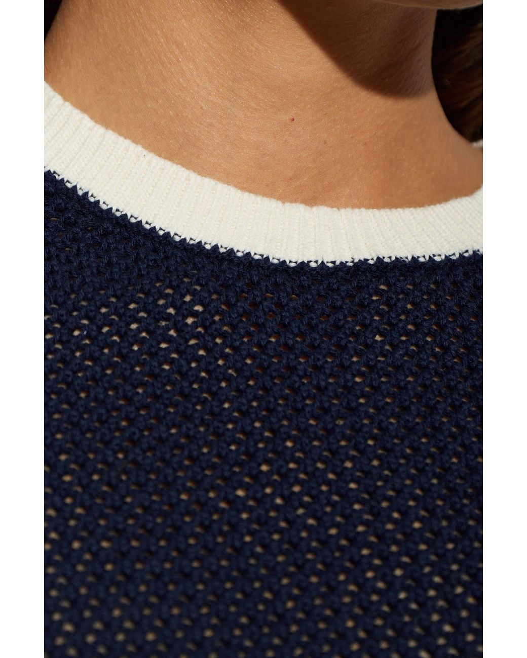 The Upside Blue Fenway Mesh Knit Top