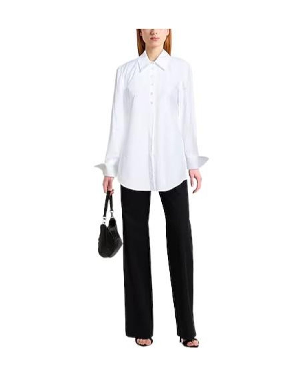 Sportmax White Solid Colour Shirts Blouses
