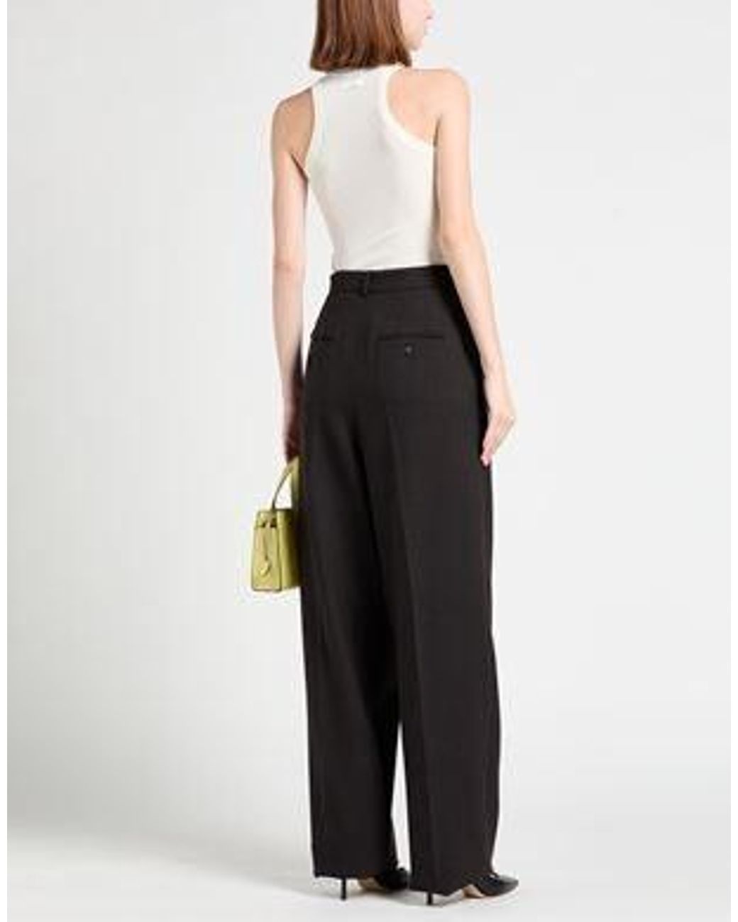 Sportmax Black Solid Color Cool-Feeling Slim-Fit Dress Pants