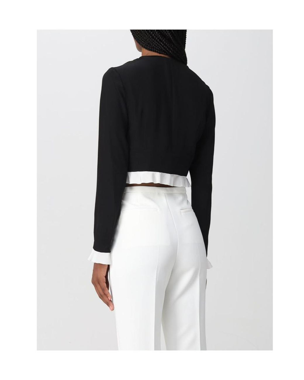 RED Valentino Black V-Neck Blouse