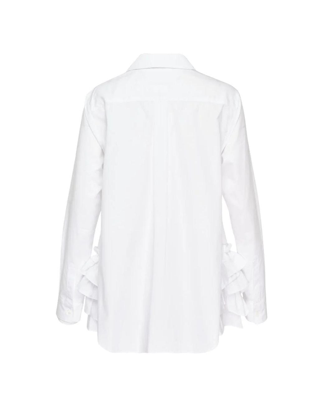 Comme des Garçons White Long-Sleeve Collared Shirt