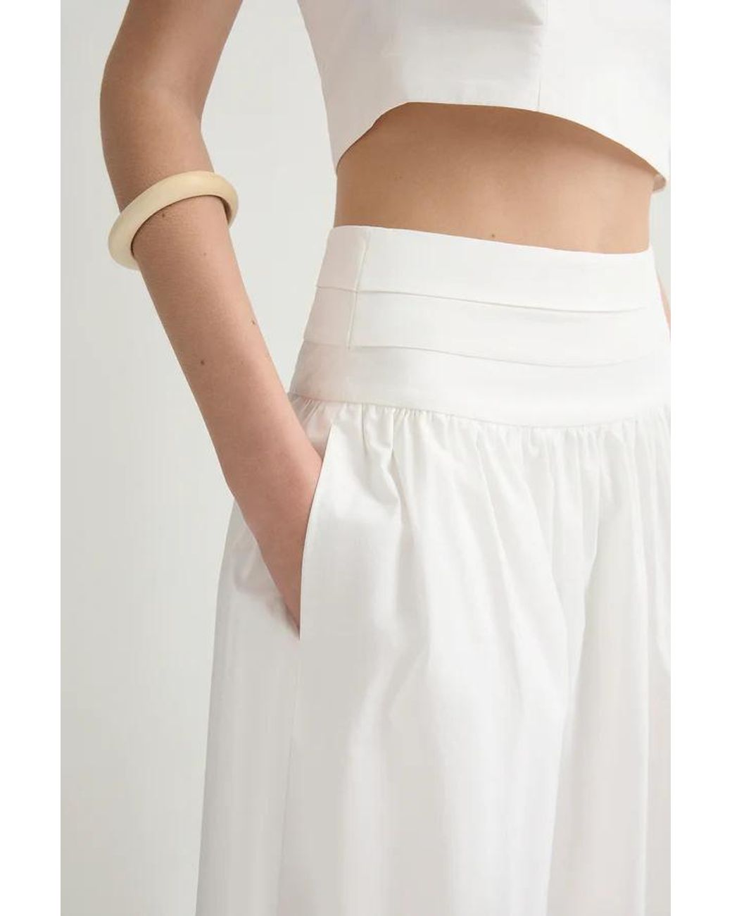 Posse White Rue Pleated Skirt