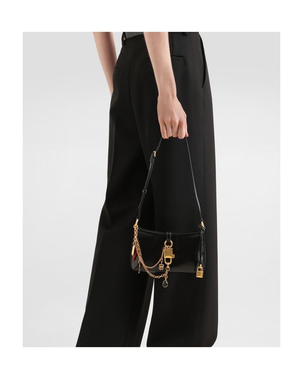 Dolce & Gabbana White Lock Shoulder Bag
