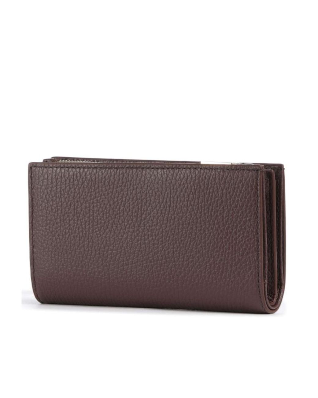 Coccinelle Brown Logo-Plaque Leather Wallet