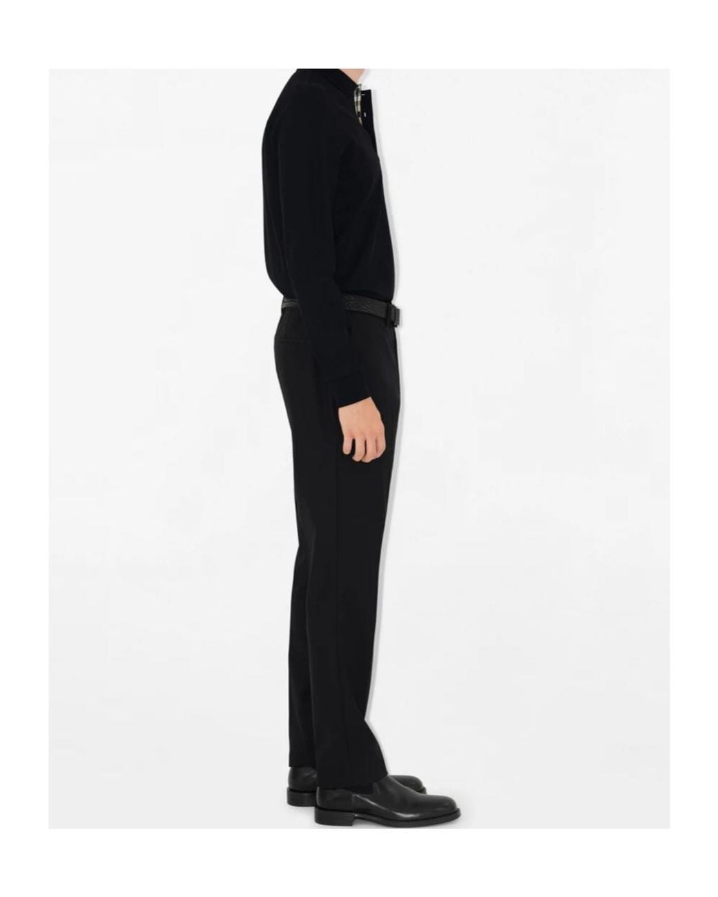 Burberry Black Long-Sleeve Polo Shirt for men